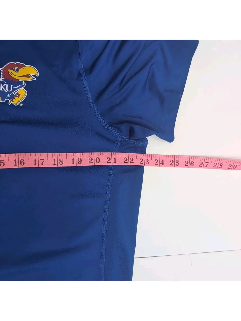 Adidas KU Jayhawks Team Issue  Polo Shirt Large NCAA Mello Dotson Blue Aeroready